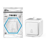 Кнопка звонка ОП Dita IP54 10А 250В бел. TOKOV ELECTRIC TKL-DT-DB-C01-IP54