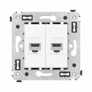 Розетка компьютерная 2-м СП Avanti «Белое облако» RJ45 кат.6 без шторок механизм DKC 4400694