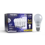 Набор ПРОМО лампа светодиодная 12Вт А60 4000К Е27 176-264В (Promo 5+1 шт) TOKOV ELECTRIC Promo-A60-E27-12-4K