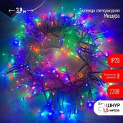 Гирлянда светодиодная «Мишура» 3.9м 200LED 220В IP20 бел. провод мультиколор ЭРА Б0047972