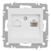Розетка Accent 6-303-01М информационная RJ45 IP20 СУ бел. матов. Intro Б0063625