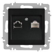 Розетка Accent 6-303-05 информационная RJ45 IP20 СУ антрацит Intro Б0063634