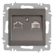 Розетка Accent 6-303-09 информационная RJ45 IP20 СУ титан Intro Б0063642