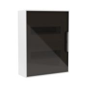 Щиток настенный Фрейм (FRAME) 24мод. с тонированной дверцей с шин. PEN 2шт 8 отверст. + 2шт 6 отверст. бел. DKC F24W1WD