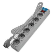 Удлинитель с сетевым фильтром 6х1.8м с заземл 10А IP20 2.2кВт ПВС 3х1 с выкл. сер. DOMTOK 2518