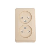 Розетка 2-м ОП Этюд 16А IP20 250В защ. шторки без заземл. крем. SE PA16-006K