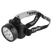 Фонарь аккумуляторный налобный TG9 9LED аккум. 4В 0.9А.ч ЗУ 220В (картон. упак.) Трофи C0045557