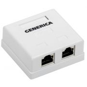 Розетка компьютерная 2-м ОП RJ45 кат.5E FTP GENERICA CS2-1C5EF-22-G