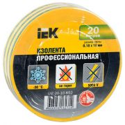 Изолента ПВХ 0.18х19мм желт./зел. (рул.20м) IEK UIZ-20-10-K52