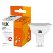 Лампа светодиодная MR16 софит 9Вт 230В 3000К GU5.3 IEK LLE-MR16-9-230-30-GU5