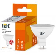 Лампа светодиодная Eco MR16 7Вт 3000К тепл. бел. GU5.3 630лм 230-240В IEK LLE-MR16-7-230-30-GU5