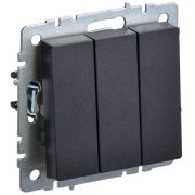 Выключатель 3-кл. СП BRITE ВС10-3-0-БрЧ 10А механизм черн. IEK BR-V30-0-10-K02