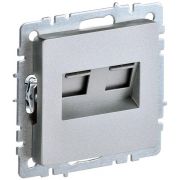 Розетка компьютерная двойная СП RJ45 кат.5E BRITE РК10-2-БрА механизм алюм. IEK BR-K20-1-K47